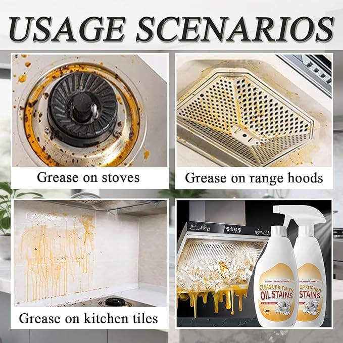 Heavy Duty Degreaser, 2026 Kitchen Heavy Duty Cleaner Spray Portable Degreasing Spray, All-Purpose Kitchen Pots and Pan Cleaner for Appliances Countertops Range Hoods (3)