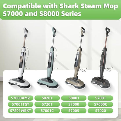 8 Pack Steam Mop Replacement Pads for Shark Steam & Scrub Mop S8201 S8001 S8002BRN S7001 S7201 S7000AMZ S7000 S7020, Dirt Grip Soft Scrub Washable Pads for All Sealed Hard Floors, Part XKITP7000
