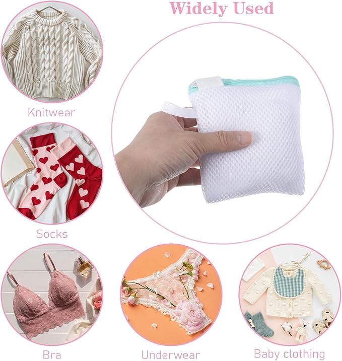 6 Pcs Small Mesh Laundry Bag for Delicates Lingerie Laundry Bag Sock Washing Bags for Laundries Foldable Mesh Laundries Bags Small for Travel Home Mini Washing Machine Use Colorful 5.51×4.72 Inch