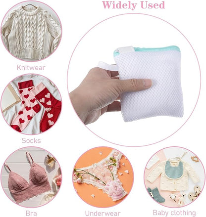 6 Pcs Small Mesh Laundry Bag for Delicates Lingerie Laundry Bag Sock Washing Bags for Laundries Foldable Mesh Laundries Bags Small for Travel Home Mini Washing Machine Use Colorful 5.51×4.72 Inch