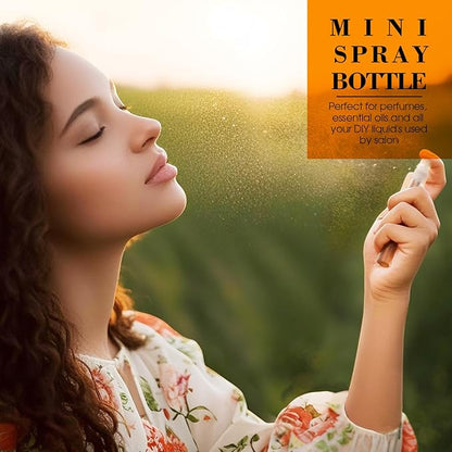60PCS Small Perfume Sample Bottles, 30PCS 5ml Mini Spray Bottle with 30PCS 3ml Fine Mist Portable Travel Refillable Bottle, Plastic Atomizer Sprayer for Perfume