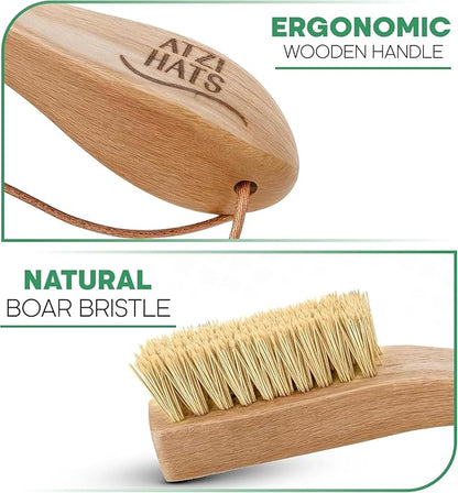 Laundry Stain Remover Clothes Brush Set of 2 Natural Soft Boar Bristle White & Black for Scrubbing Out Tough Stains on Delicate Fabrics, Knits, Cotton, Linens, Small Brush