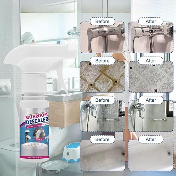 2PCS Bathroom Descaler Spray, Stubborn Stains Cleaner, Bathroom Foam cleaner Spray, bathroom Descaler Foam cleaner, All-Purpose Bath-room descaler foam Spray