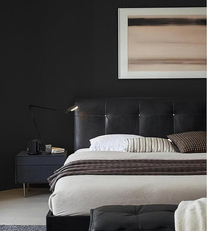 HeloHo Solid Black Wallpaper Matte Textured Peel and Stick Wall Paper Modern Self Adhesive Removable Waterproof Contact Paper for Living Room Bedroom Decor 394"X17.3"