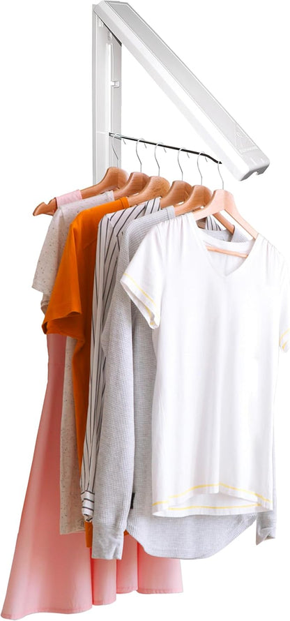 InstaHanger Clothes Drying Rack - Wall Mounted Laundry Drying Rack for Small Spaces - Wall-Mounted Clothes Racks Holds Up to 60 lbs - Space Saving Collapsible Laundry Hanger for Storage