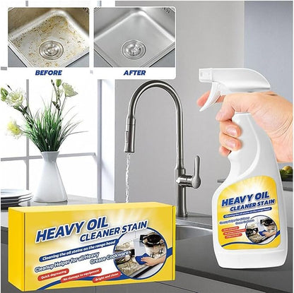 Heavy Duty Kitchen Degreaser Spray, Powerful Grease Oil Cleaner Stain Remover for Ovens, Stovetops, Grills & Cookware (1PCS)