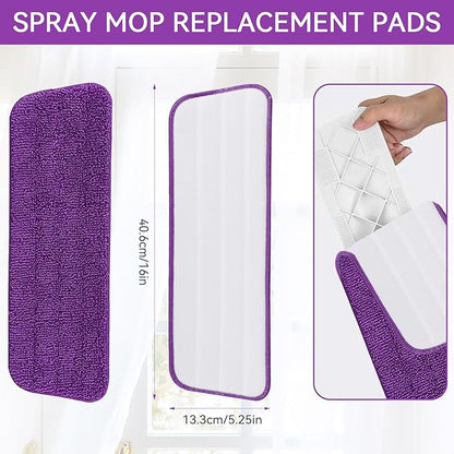 8 Pack Spray Mop Refills Compatible for Libman Freedom Spray Mop, Reusable & Washable 16in Microfiber Floor Cleaning Mop Pads for Spray Mop