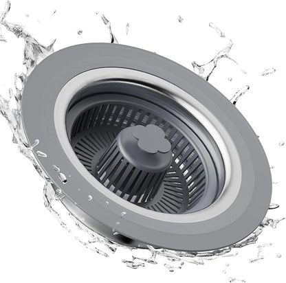 Upgraded 3 in 1 Universal Kitchen Sink Stopper Strainer-Mauve