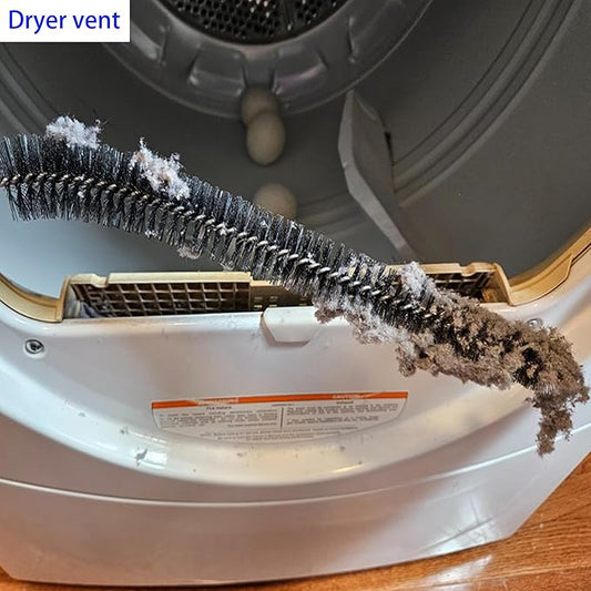 47.24 Inch Extra Long Full-Bristle Dryer Vent Cleaner Brush – Flexible Lint Brush for Dryer Vent Trap, Duct & Refrigerator Coils – Deep Cleaning Tool to Fire Risk Reduction, Pet Hair & Dust Removal