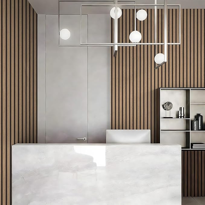 myforHD Wallpaper Peel and Stick Wood Grating Stripe Self-Adhesive Wallpaper Faux Wood Contact Paper Wood Slats Self Adhesive Wall Paper PVC Vinyl Film Removable Waterproof 17.3" x 393"