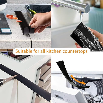 Silicone Stove Gap Covers (2 Pack), Stove Gap Guard, Heat Resistant Oven Gap Filler, Easy Clean,25 Inches, Black