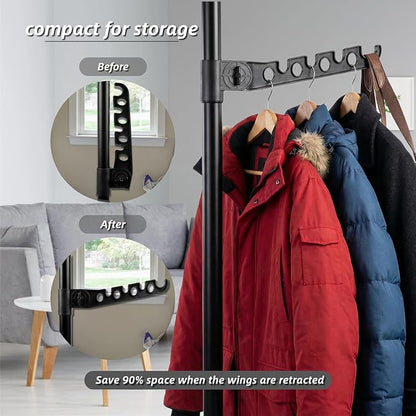 Super Space-Saving Laundry Rack for Air Drying Clothing, Indoor Clothes Rack for Laundry Apartment Small Room Black
