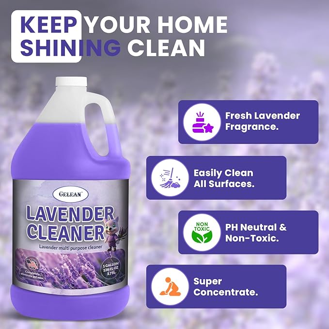 LAVENDER Multi Purpose Cleaner & Deodorant - MADE IN USA - Concentrate Lavender cleaner - Strong Odor Floor Cleaner - Floor Cleaner Odor eliminator 128oz