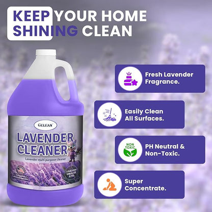 LAVENDER Multi Purpose Cleaner & Deodorant - MADE IN USA - Concentrate Lavender cleaner - Strong Odor Floor Cleaner - Floor Cleaner Odor eliminator 128oz