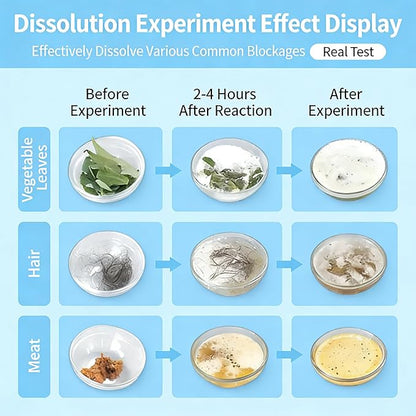 Sink & Drain Cleaner Powder for Kitchen and Bathroom, Fast Acting Drains Cleaning Formula for Shower and Bathtub Pipes, Easy to Use Drain Maintenance Cleaner, 3.9 oz (3pcs)