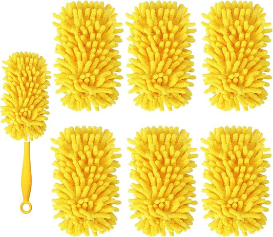 Reusable Duster Refill Compatible with Swiffer Hand Duster - 360 Heavy Duty Dusters Refills - Microfiber Ceiling Fan Duster for Swiffer Dusters Extended Handle, 6 Pack(Handle is Not Included)