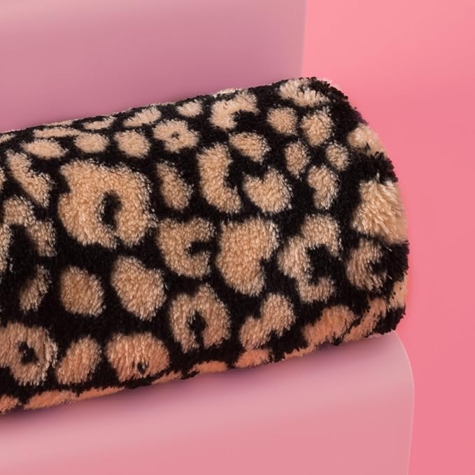 ERASE YOUR FACE Reusable Makeup Remover Cloths - Microfiber Face Towels to Cleanse & Remove Makeup - Water Activated for Sensitive Skin - Black & Animal Print (2 Count)