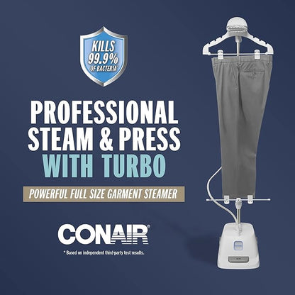 Conair Full Size Garment Steamer for Clothes, Turbo ExtremeSteam 1875W Professional Steam and Press