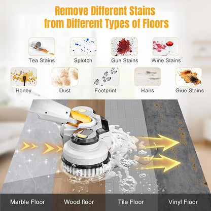 Cordless Electric Mop for Dewalt 20V Battery (NO Battery), 2 in 1 Automatic Spin Mop & Electric Floor Scrubber Machine with LED Light & Water Spray, 800 RPM Rotating Electric Mops for Floor Cleaning