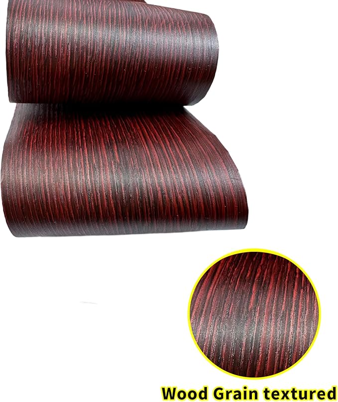 Teemall 10M Wood Grain Removable PVC Waterproof Border Wall Decor Self Adhesive Kitchen Bathroom Tiles Sticker Wallpaper Mirror Frame Sticker (Red)
