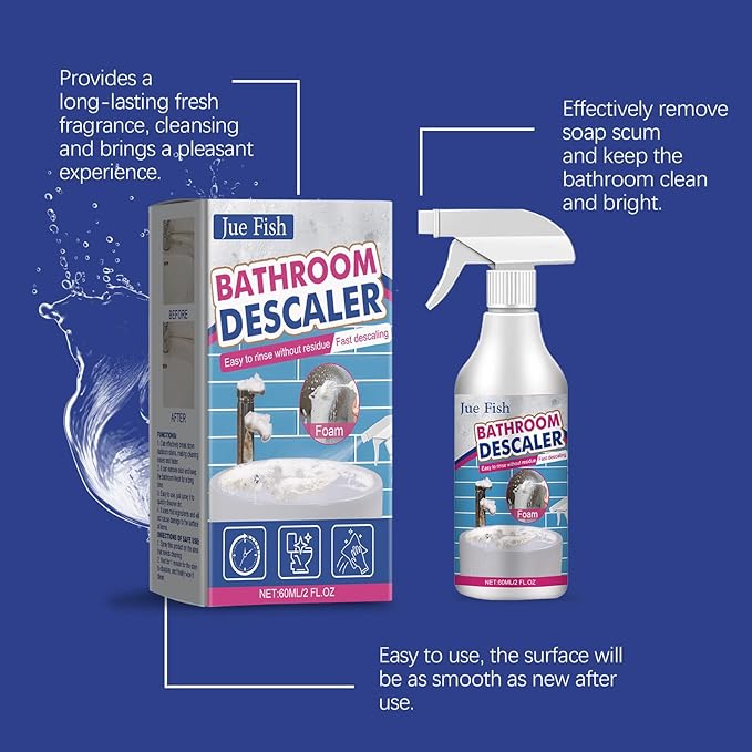Bathroom Descaler Foam Cleaner, Multipurpose Bathrooms Cleaning Foam Spray for Kitchen Bath Shower Glass, Multipurpose Bathrooms Foam Cleaners (1pcs)