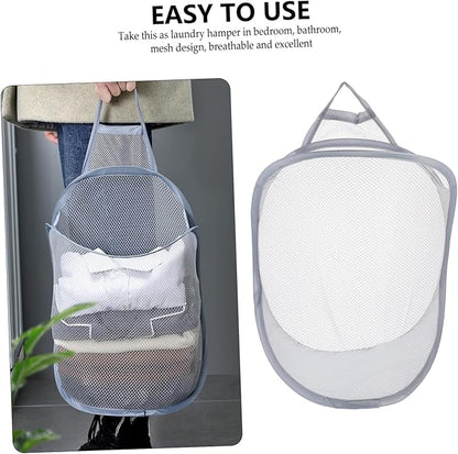 2pcs Wall Mounted Laundry Hanging Basket Storage Organizer for Dirty Clothes Space Saving Design for Home Dorm Use and Stylish for Sundries Storage