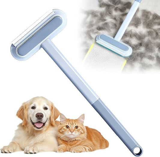 3 in 1 Pet Hair Removal Tool, Carpet Rake Brush for Pet Hair Removal, Cat Dog Hair Broom Lint Remover Scraper for Carpet Rugs Bed Couch Curtains (1 pcak)