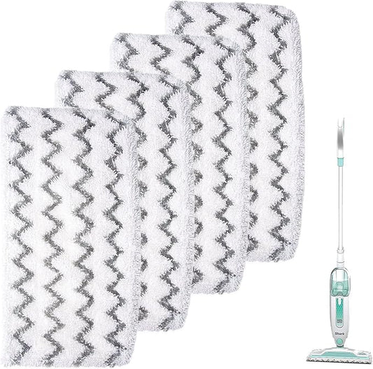 4 Pack Steam Mop Pads for Shark S1000 S1000A S1000C S1000WM S1001C Replacement Steamer Mop Pads ，Washable Microfiber Mop Pads for All Hard Floors