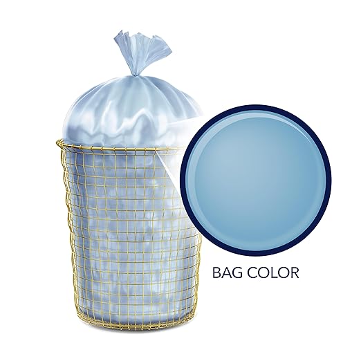 Color Scents Medium Trash Bags - 8 Gallon, 45 Bags (1 Pack of 45 Bags) Twist Tie - Blue in Fresh Air Scent with Microban