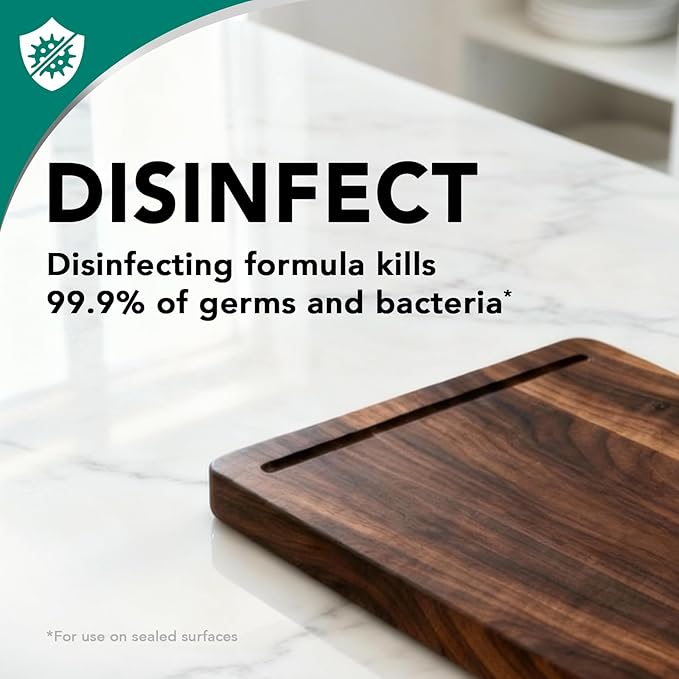 Weiman Disinfecting Granite and Stone Countertop Cleaner and Polish - Safely Cleans & Shines Marble, Quartz Quartzite Slate, Limestone, Corian, Laminate Tile, 64 Oz, 2 Pack