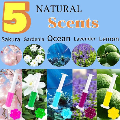 Toilet Gel Stamp, Mix Scents Toilet Bowl Cleaners, Fresh Gel Toilet Bowl Cleaning Stamps with Clean and Prevent Limescale (5 Pcs)