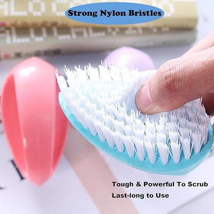 2 Pack Scrubbing Brushes for Cleaning, Heavy Duty Scrub Brush Nylon Stiff Bristles,Scrubber Cleaner Brush for Bathroom,Showe,Sink,Kitchen,Bathtub,Floor,Multi-Purpose Cleaning Brush (Green+Blue)
