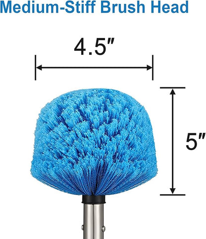 Cobweb Duster with Extension Pole, 6 FT Stainless Steel Pole with Spider Web Brush Head Ceiling Fan Duster for Outdoor Indoor Cleaning, Reach UP to 12-14 FT