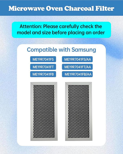 2Pcs Microwave Oven Charcoal Filter Compatible with Samsung ME19R7041FS ME19R7041FS/AA ME19R7041FT ME19R7041FT/AA ME19R7041FB ME19R7041FB/AA
