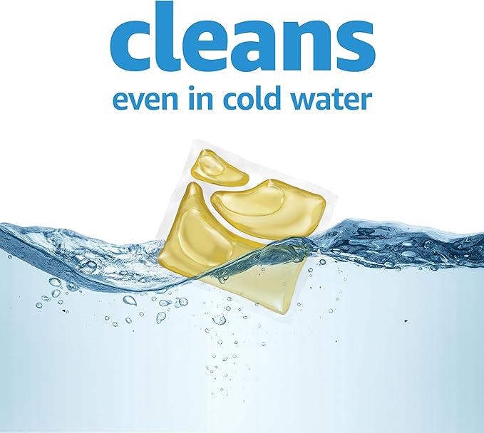 Amazon Basics Laundry Detergent Pacs, Free & Clear, Powerful Triple Action, Hypoallergenic, Unscented, 81 Count