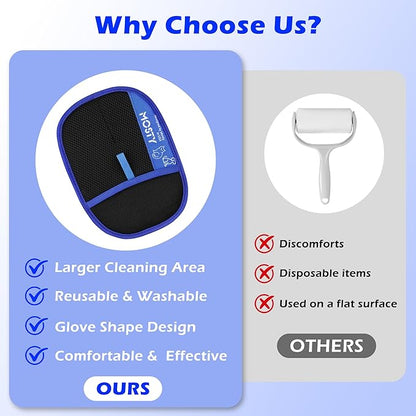 Pet-Hair-Removal-Glove 2PCS Cat & Dog Hair Remover Mitt for Couch, Furniture,Carpet,Car Seat Double-Sided-Pet-Grooming-Mitt Electrostatic-Remover-Fur-Cleaning-Glove Reusable Dog & Cat Deshedding Tool