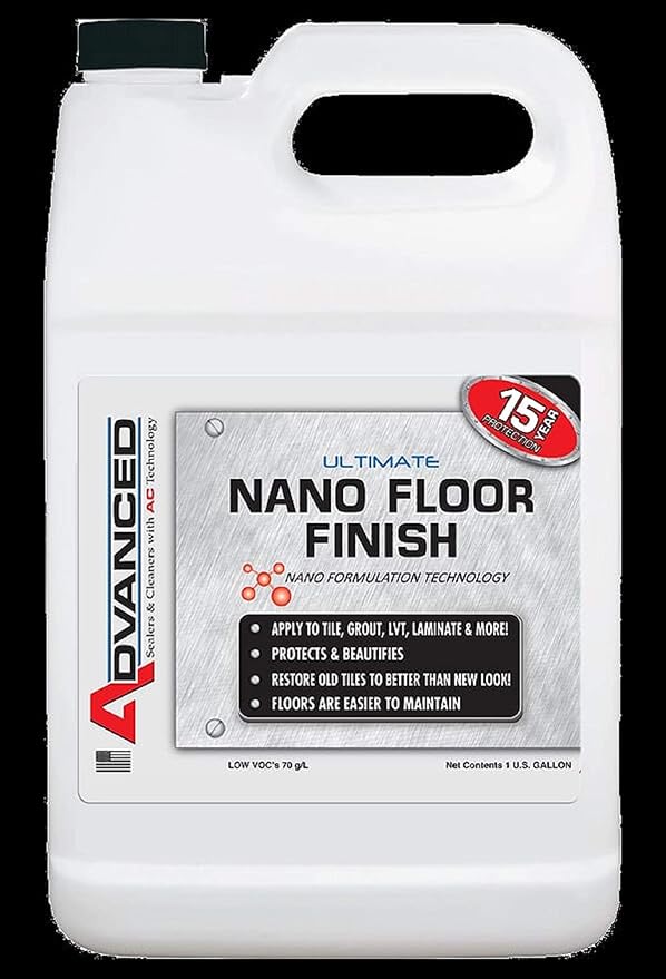 ADVANCED ULTIMATE NANO FLOOR FINISH with NANO FORMULATION TECHNOLOGY - Ceramic & Porcelain Tile, Vinyl, LVT, Hardwood and Laminate Flooring Sealer and Rejuvenator (Gallon)