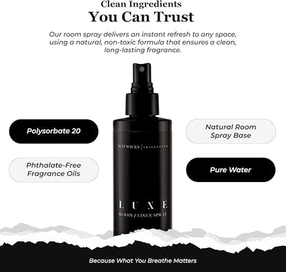 Fragrances - (Luxe) Linen & Room Spray (8oz) – Bedroom & Home Fragrance Mist, Long-Lasting Freshness To Brighten Up Your Space, Fabric & Air Freshener, Aromatherapy Scent Spray
