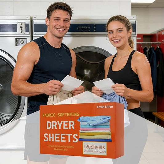 Laundry Fabric Sheets – 120 Scented Softener Pieces, Dryer Use | Fabric Conditioner Tablets for Washer Apartment Dormitory Household Cleaning Bathroom