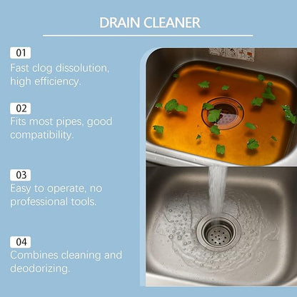 Drain Clog Remover, Powerful Pipe Dredging Agent, Sink & Drain Cleaner Powder, Dredging Agent for Kitchen Toilet Pipeline Quick Cleaning Tool (1)