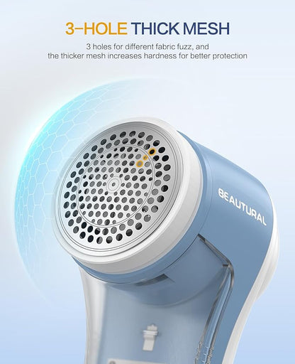 BEAUTURAL Fabric Shaver, Rechargeable Lint Remover for Clothes, Electric Lint Shaver with 6-Leaf Blades, Sweater Shavers to Fuzz, Lint Balls, Pillings, Bobbles for Clothes and Furniture