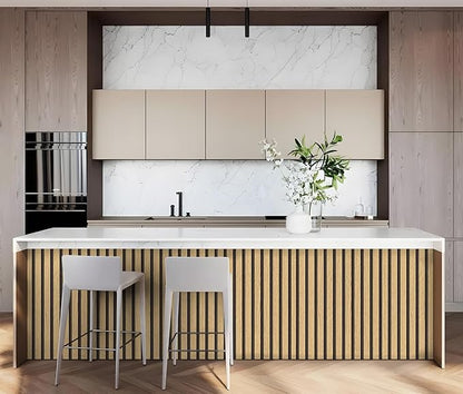 myforHD Wallpaper Peel and Stick Wood Grating Stripe Self-Adhesive Wallpaper Faux Wood Contact Paper Wood Slats Self Adhesive Wall Paper PVC Vinyl Film Removable Waterproof 17.3" x 118"