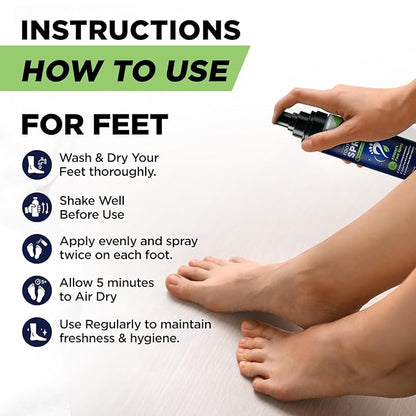 Tea Tree Foot Odor Spray - Mint Blast Shoe Deodorizer for Smelly Feet, Athletes Foot Spray Odor Eliminator No More Smelly Shoes or Stinky Feet | Removes, Controls & Prevents Odors - 120ml Made in USA