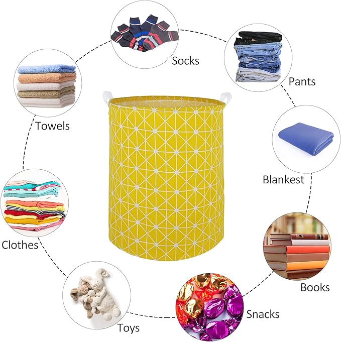 Collapsible Laundry Basket in Bedroom Waterproof Laundry Hamper in Bathroom Large Laundry Bag in College Dormitory Cloakroom Livingroom Nursery Organizer Toy Bin