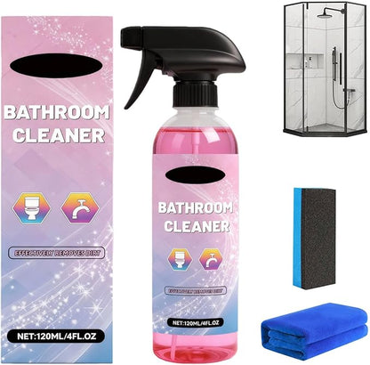 Bathroom Cleaner Foam Spray, Pink Limescale & Soap Scum Remover, No-Rinse Descaler for Toilet, Shower, Sink, Bathtub, Tile & Glass Surfaces, Powerful Yet Gentle Formula (1Pcs)