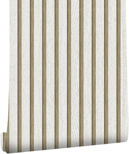 myforHD Wallpaper Peel and Stick Wood Grating Stripe Self-Adhesive Wallpaper Faux Wood Contact Paper Wood Slats Self Adhesive Wall Paper PVC Vinyl Film Removable Waterproof (Wood C, 17.3" x 118")