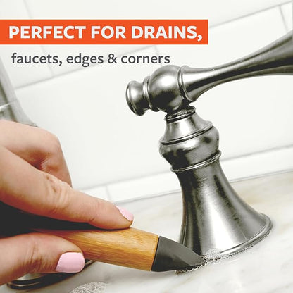 Full Circle Micro Manager, Deep Cleaning Brush for Crevices, Shower, & Grout, Tough Bristles, Sustainable Bamboo Handle, 2-Pack
