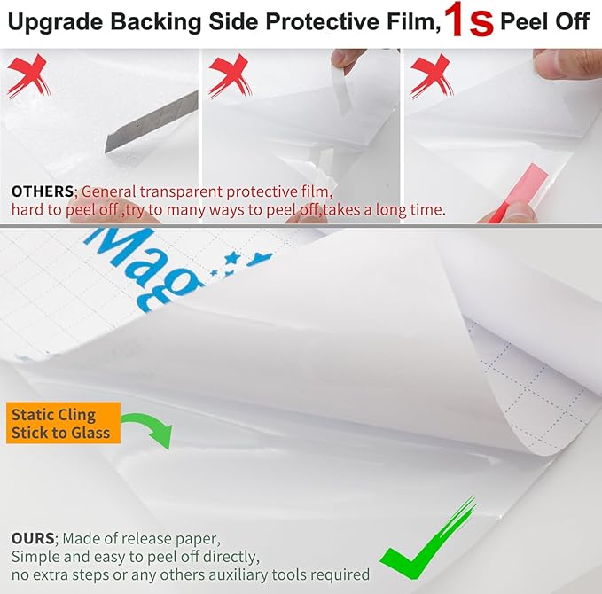 Window Privacy Film with Installation Tools,Frosted Glass Window Film,Heat Blocking Static Clings Reusable Frosting Window Film for Bathroom Home Office,29.5 Inch X 6.5 Feet