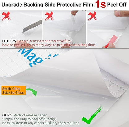 Window Privacy Film with Installation Tools,Frosted Glass Window Film,Heat Blocking Static Clings Reusable Frosting Window Film for Bathroom Home Office,29.5 Inch X 6.5 Feet