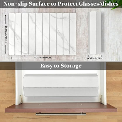 Large Stone Dish Drying Mats for Kitchen Counter, 24"(L)×16"(W) Marble-Pattern, Fast Drying Collapsible Dish Drying Mat, Eco-Friendly Absorbent Diatomaceous Earth Mats for Tableware, Match Countertop